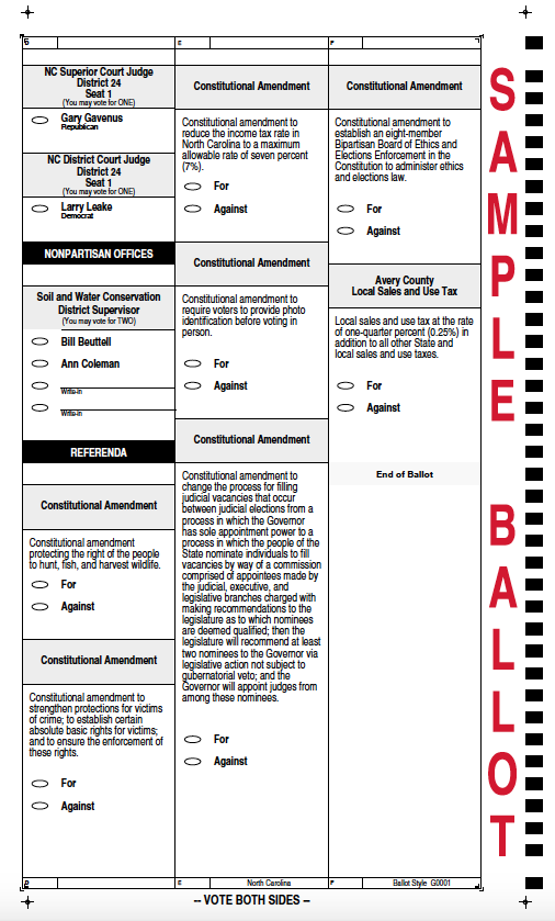 Sample County Ballot Avery