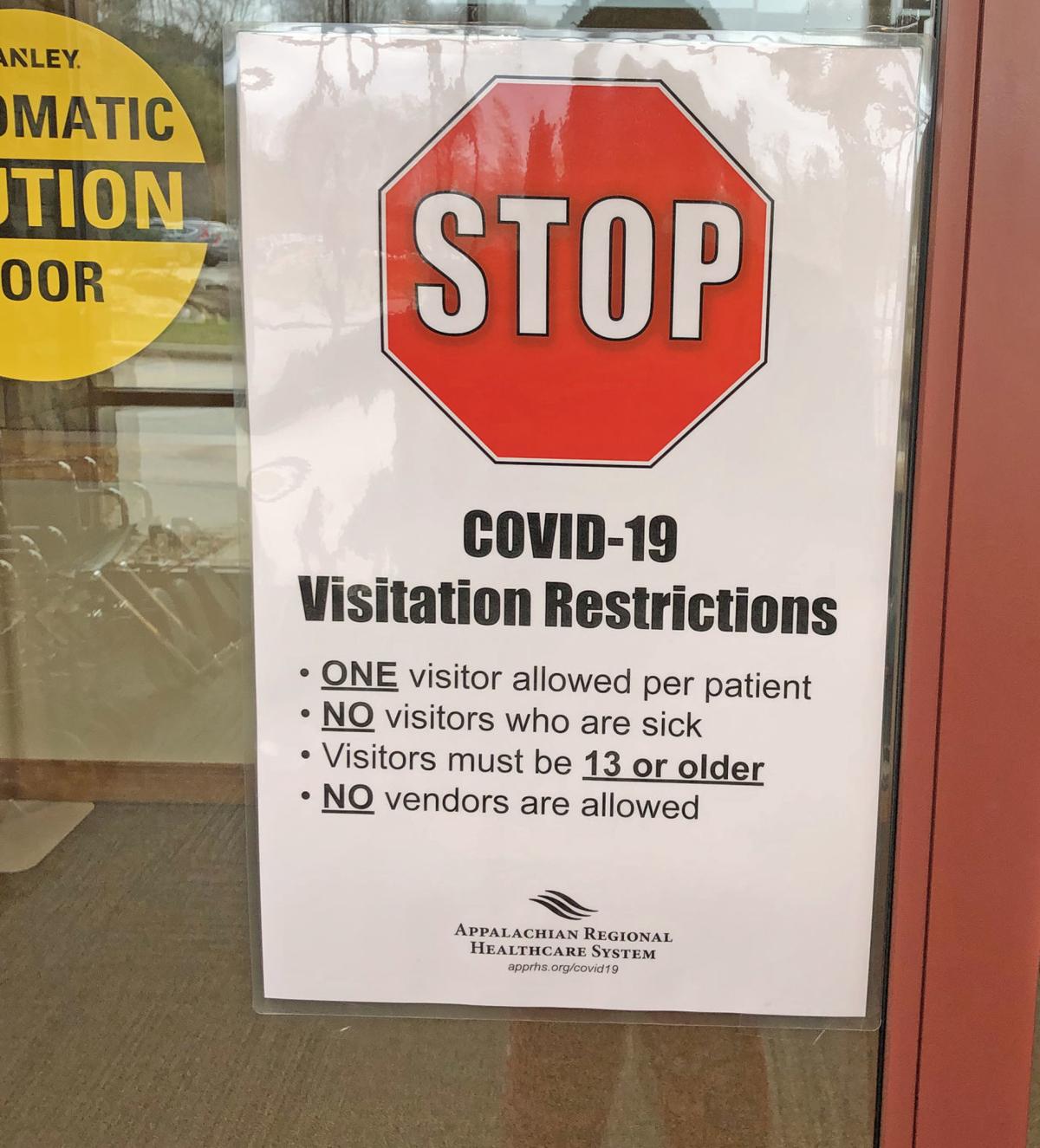 visitation restricted at local hospitals to prevent the spread of covid