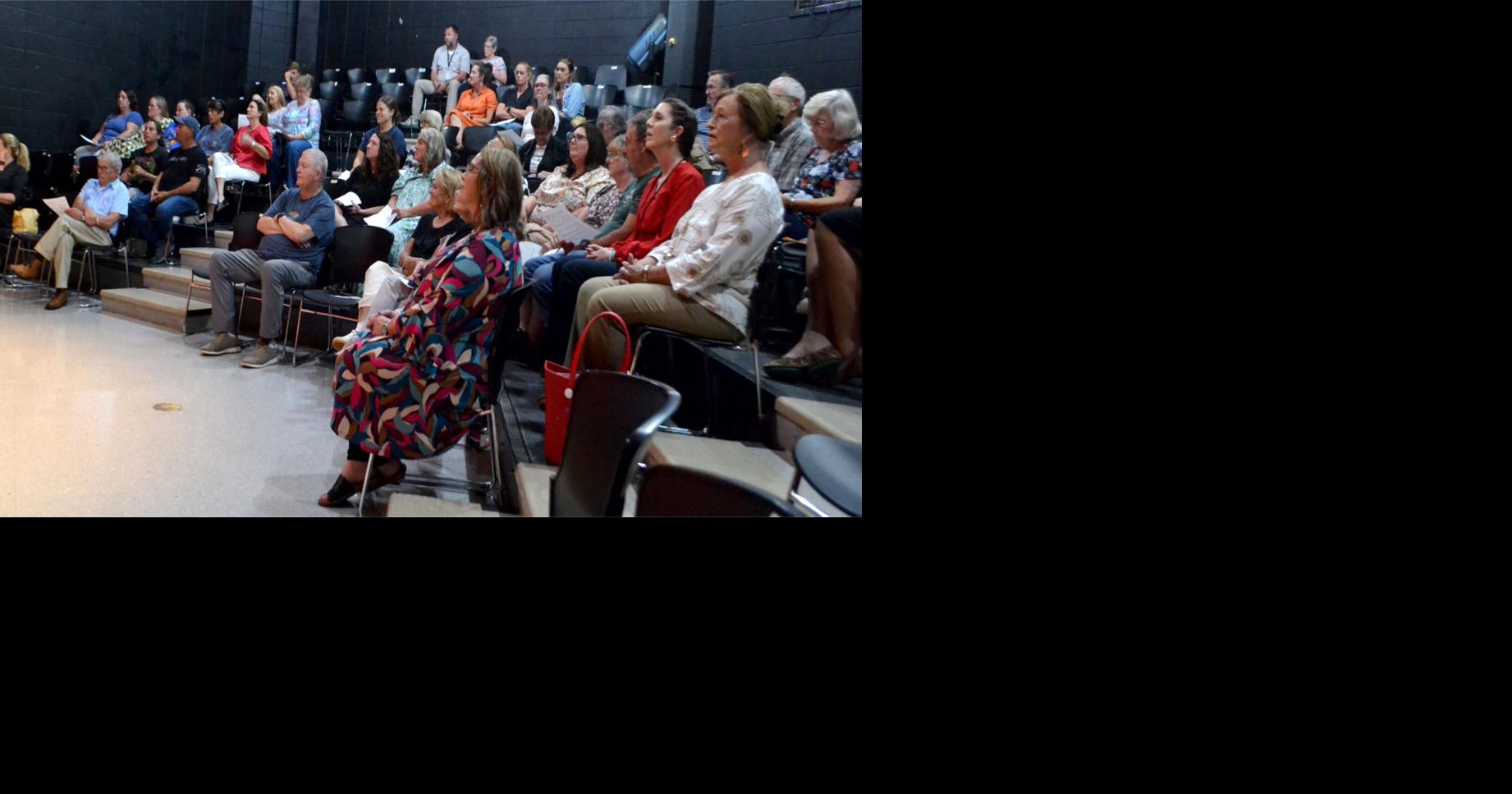 Community members gathered at Avery High School's mini theater to hear from school superintendent candidate Dr. Jamie Johnson on August 6.jpg