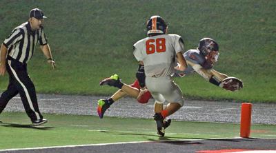 Brown dives for the goal line