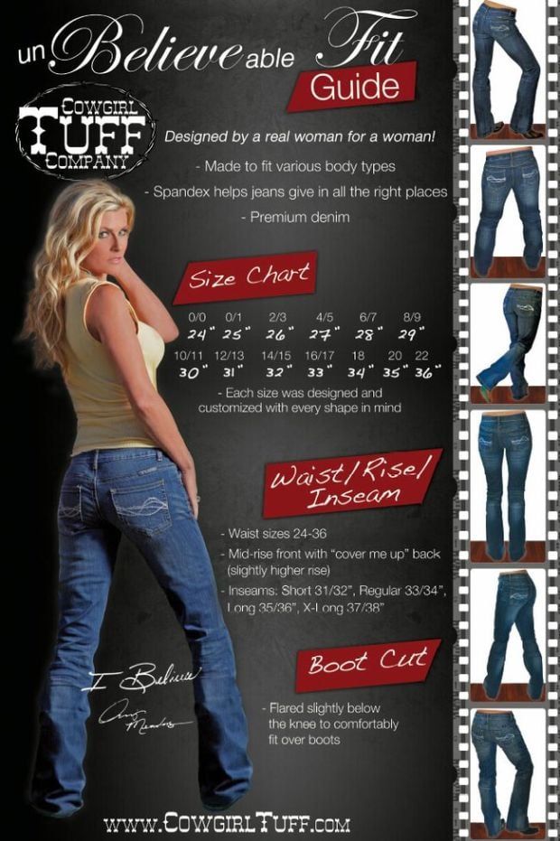 B Tuff Jeans Size Chart
