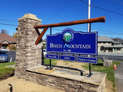 Beech Mountain Town Hall sign