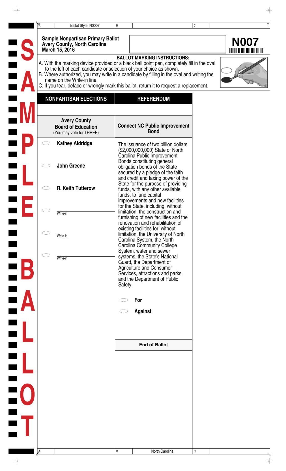 Nonpartisan Sample Ballot