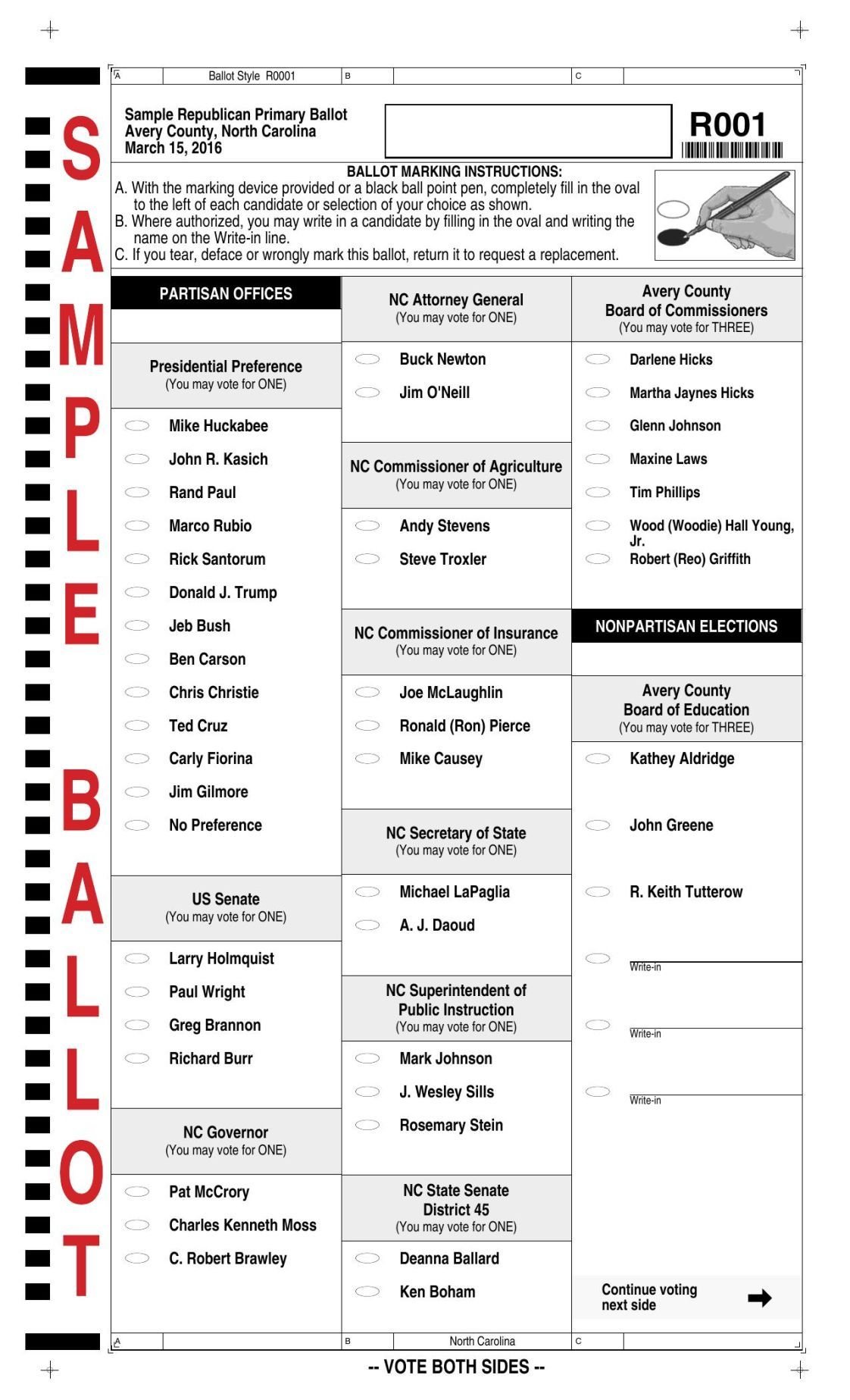 Republican Sample Ballot