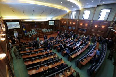 Lawmakers vote to elect the new speaker of the parliament, in Pristina