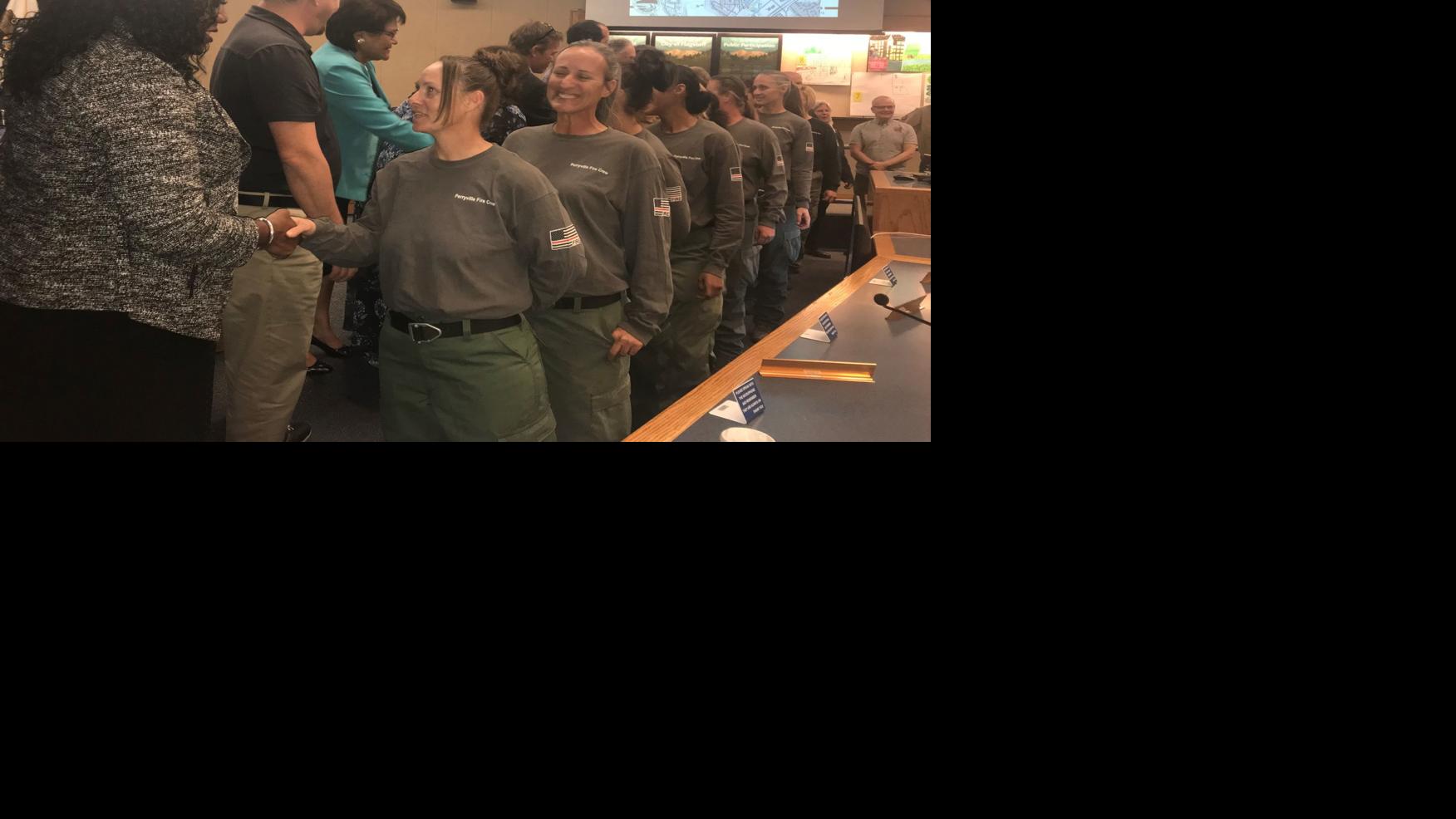 County and City recognize Conservation Corps, ACE and Perryville fire crew for Museum fire work