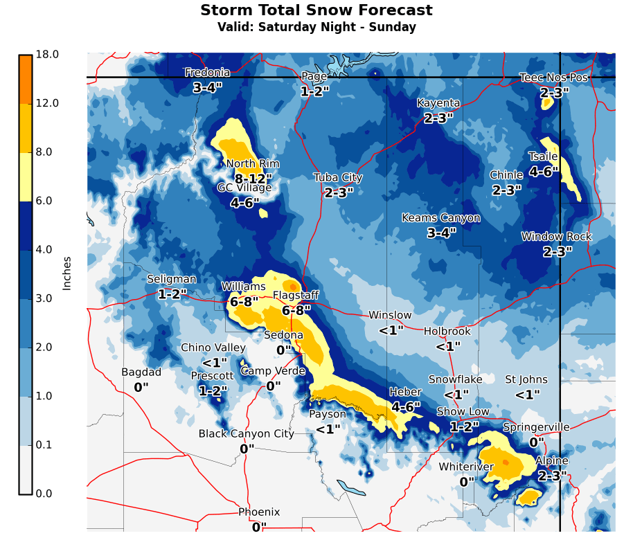 Storm to drop 4 to 8 inches on Flagstaff Saturday night News