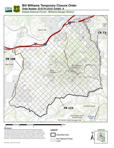 Bill Williams Watershed Closure Map