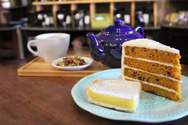 Jan 2024 Steep Lemon bar and carrot cake served with herbal sweet serenity loose tea.jpg