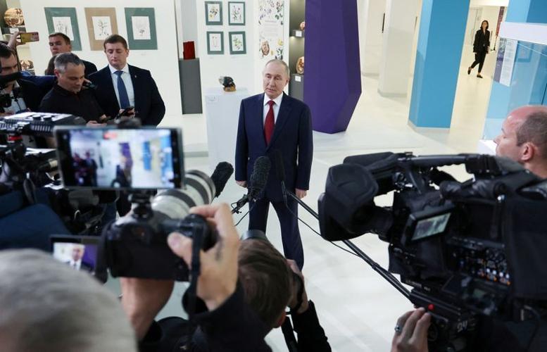 Russian President Putin meets with journalists in Sirius near Sochi