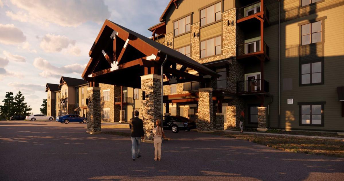 A rendering of the entrance of The Bluffs of Flagstaff