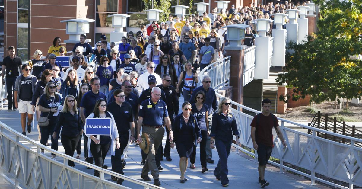Nau Walk And Gathering For Shooting Victims Azdailysun Com