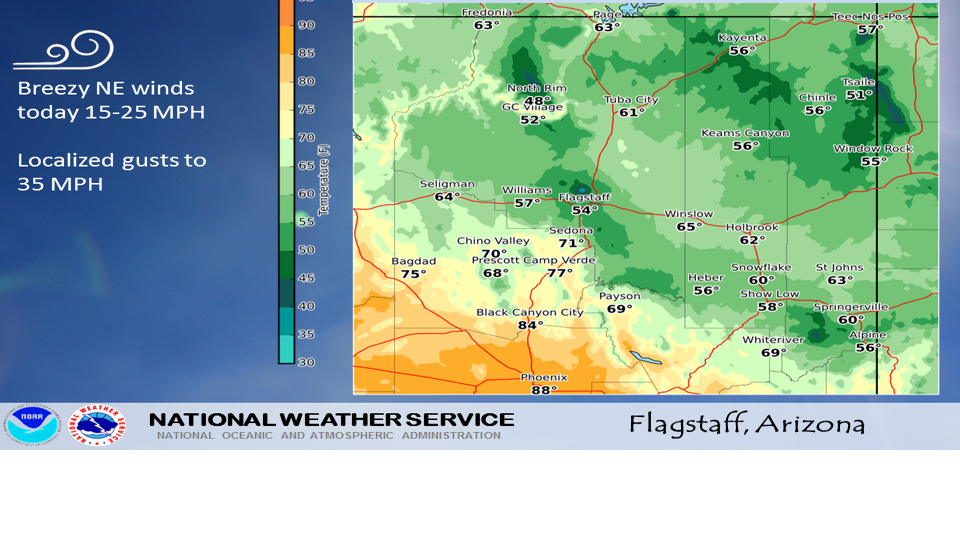 Hard frost tonight on outskirts of Flagstaff