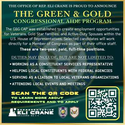 Eli Crane Green & Gold Aide Hiring