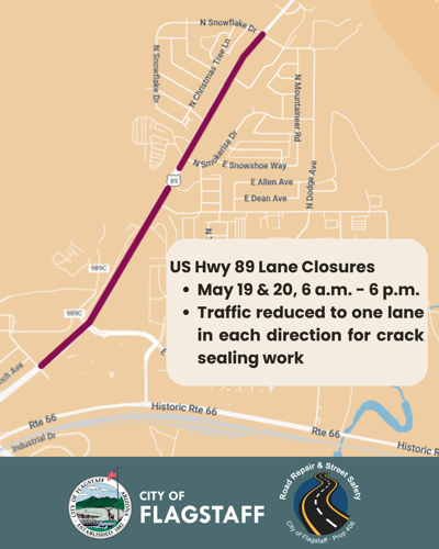 US Hwy 89 Lane Closures