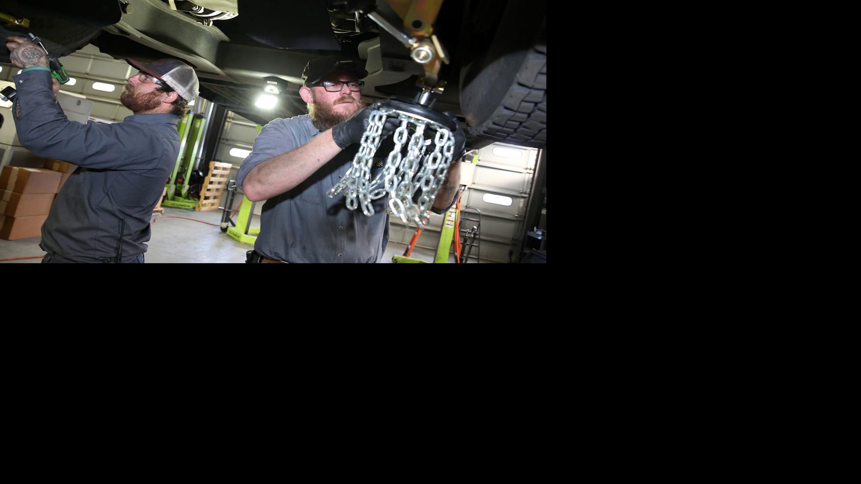 Snow chains deployed on NAIPTA buses with the flip of a switch