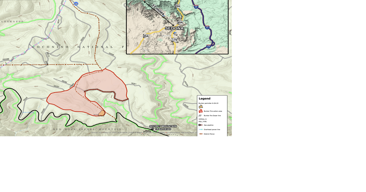 Burns around Bunker Fire north of Sedona cause smoke impacts in Flag