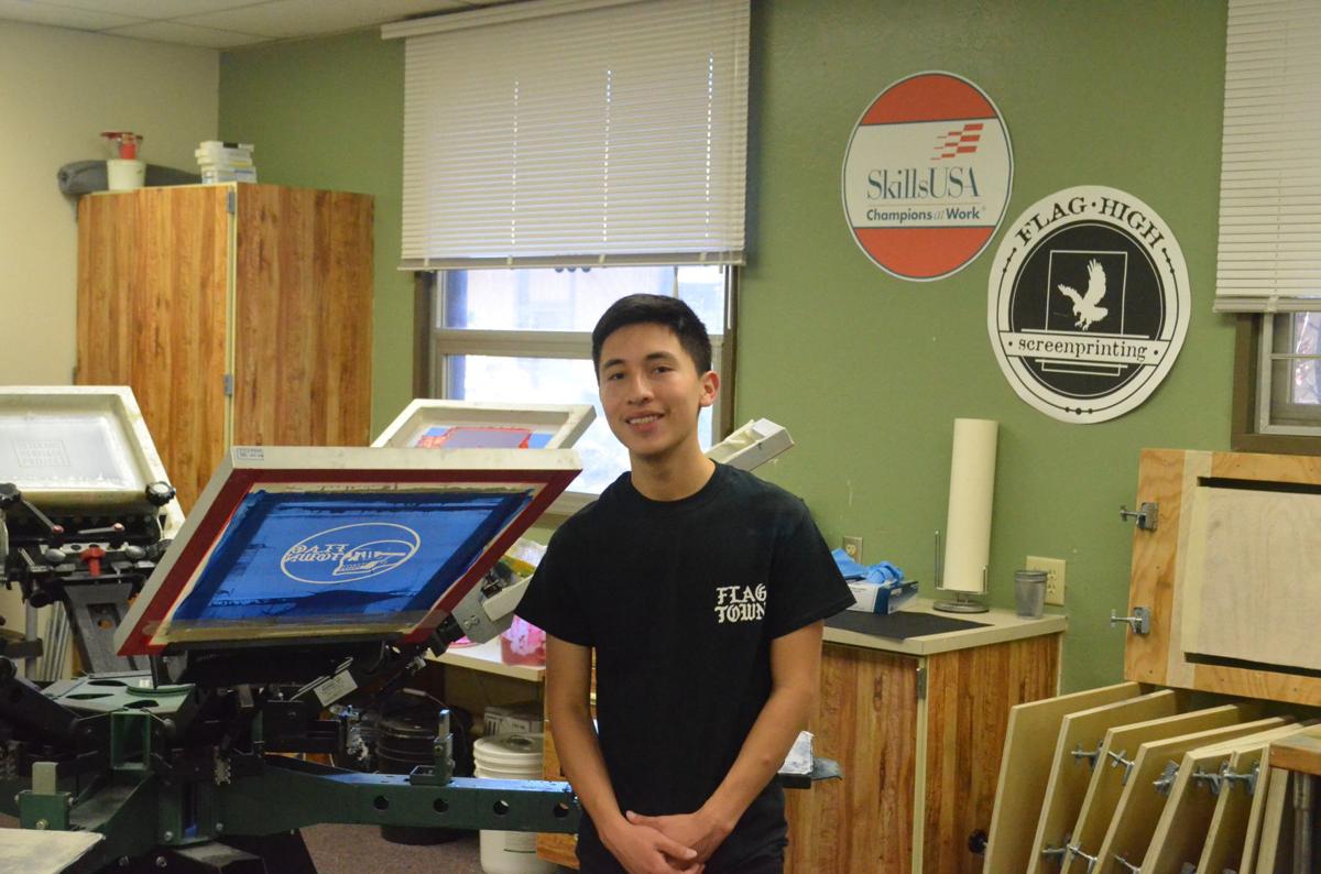 Erik Perez with his project