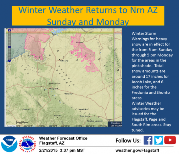 Storm to bring 4 to 9 inches of snow to Flagstaff through Monday night
