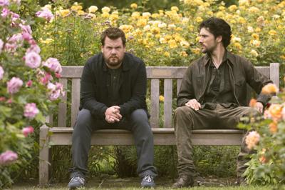 James Corden, left, and Colin Morgan in“ Mammals.”.