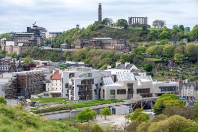 FILE PHOTO: A view of the Scottish Parliament Building, in Holyrood, Edinburgh