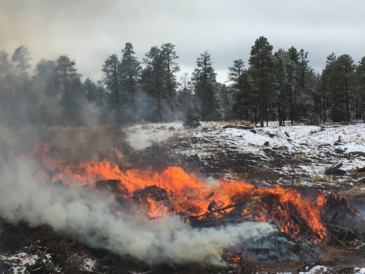 Pile burns creating smoke around Flagstaff Local