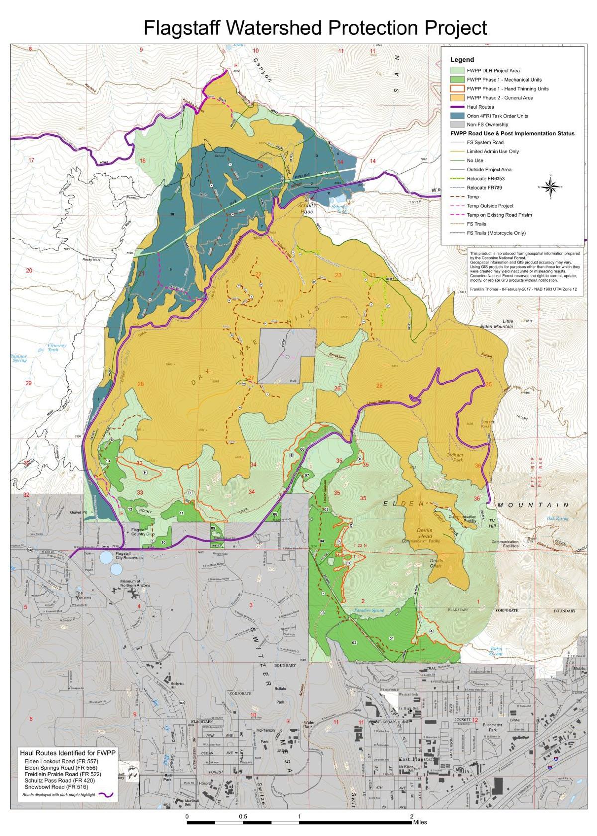flagstaff area forest thinning falters local water shed protection