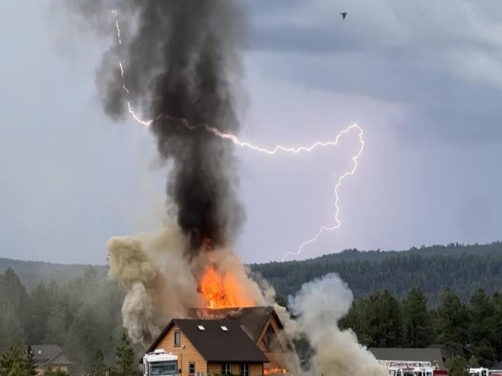 Home in Gridley caught fire in lightning storm