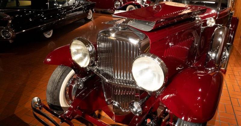A 1933 Duesenberg Model J-231 Torpedo Victoria is seen at ...