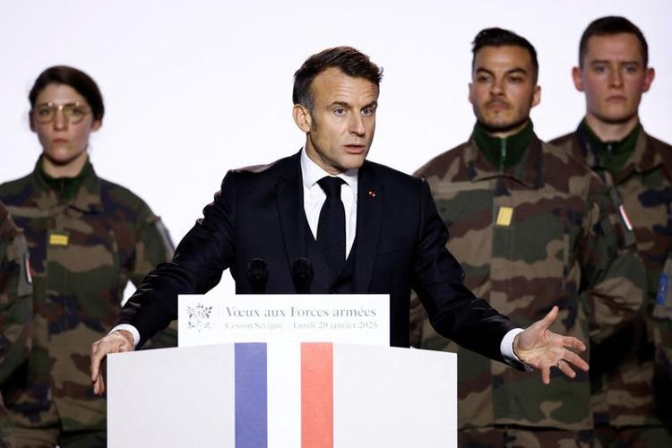 French President Macron makes new year speech to Armed Forces in western France