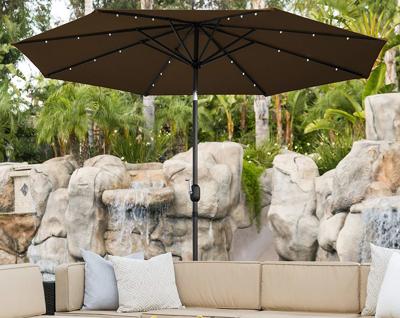 amazon lighted patio umbrella SUPERJARE 13ft Outdoor with Solar Lights, Double-sided Deck Pool Umbrella with 1.5 Inch Pole, Fade Resistant Canopy, 12 Sturdy Ribs, for Porch, Market, Backyard, Burgundy(No Base) : Patio Elevate your evenings with our innovative design featuring 3 auto Amazon Zero Regret Outdoor Findlike
