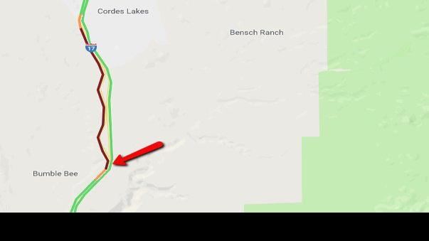 I-17 southbound right lane closed near Cordes Junction