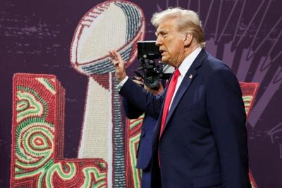 U.S. President Donald Trump attends the Super Bowl LIX in New Orleans