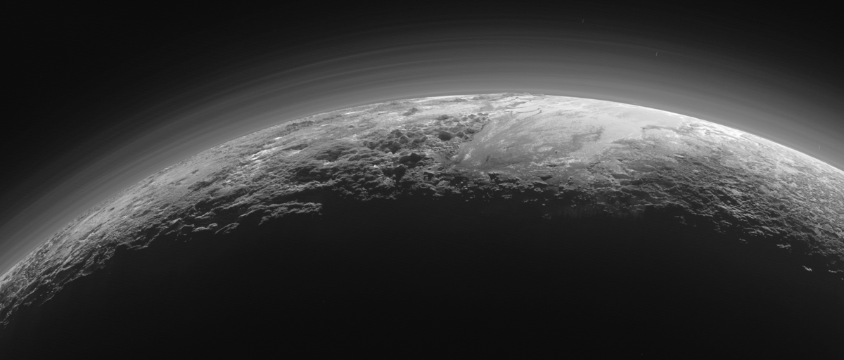 An image of Pluto's surface taken during the New Horizon's fly-by mission.