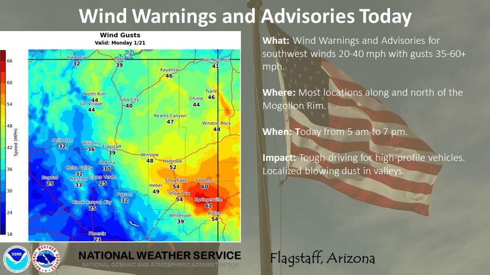 Wind advisory expected to end Tuesday