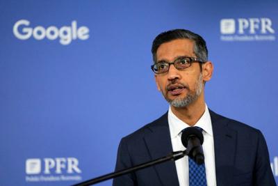 FILE PHOTO: Polish PM Tusk meets Alphabet and Google CEO Pichai, in Warsaw