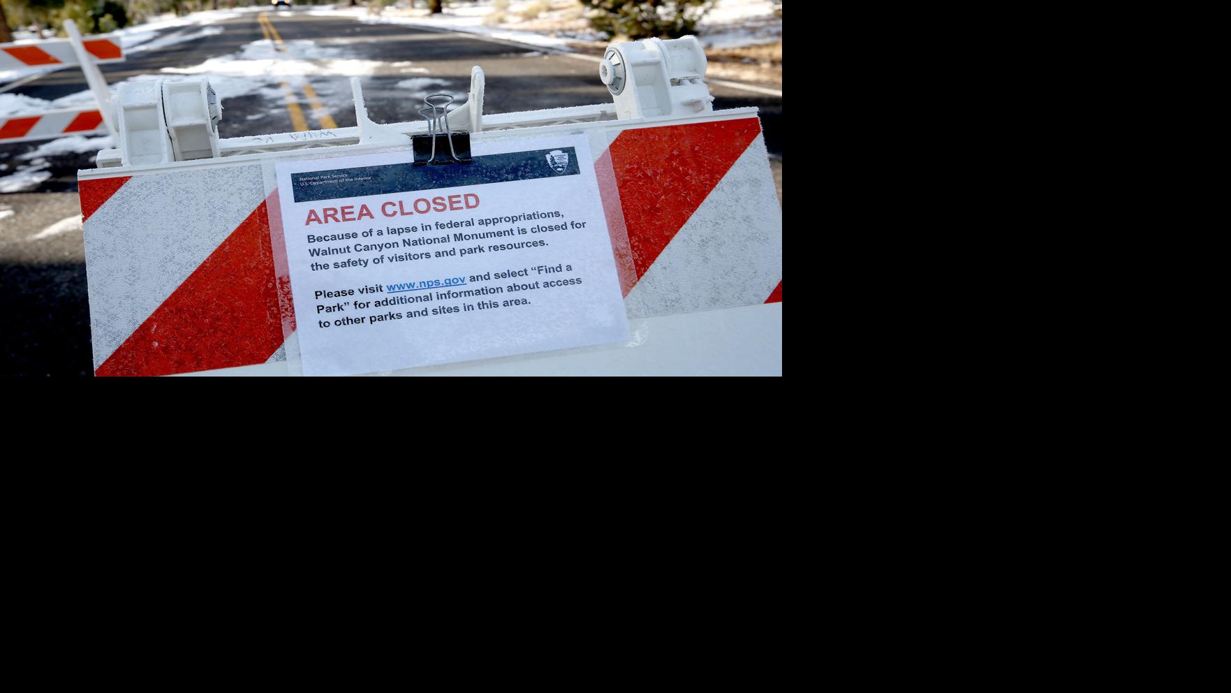 Entrance gates to South Rim open during shutdown; Flagstaff monuments closed