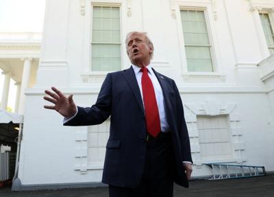 Trump speaks at the White House in Washington