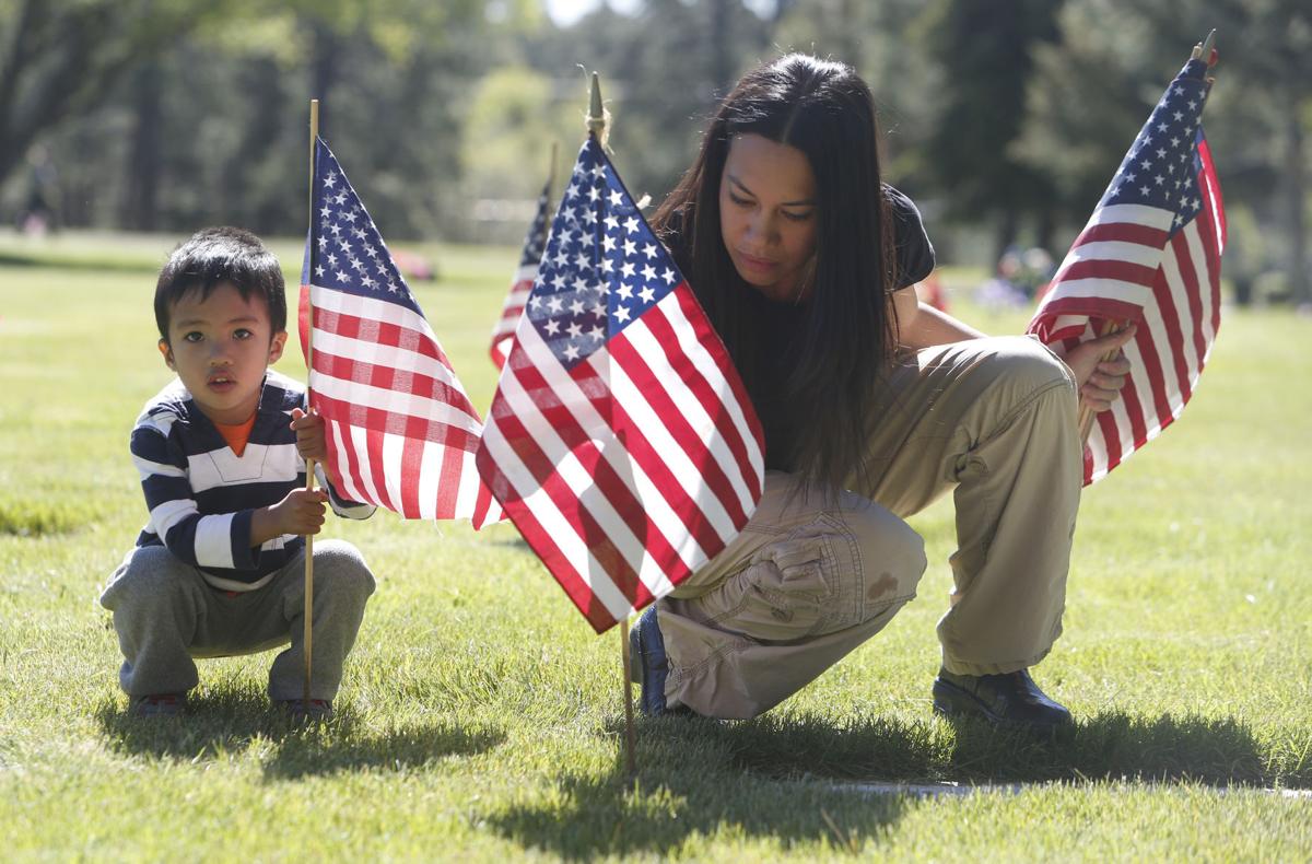 Planting flags for Memorial Day