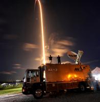 The SpaceX Falcon 9 rocket lifts off from Kennedy Space Center, Fla., here in a two-minute time exposure— carrying an all-civilian crew on the Inspiration 4 mission on Sept. 15, 2021.