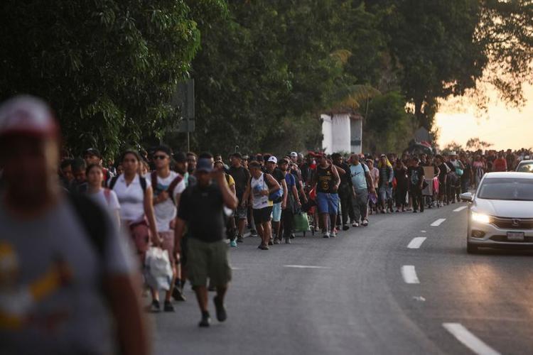 Migrant caravan in Huehuetan