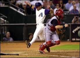 David Dellucci played in right field for the Arizona Diamondbacks