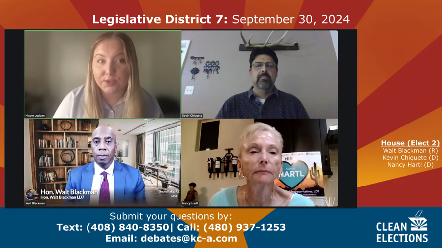 Screenshot of the LD7 Representative Debate