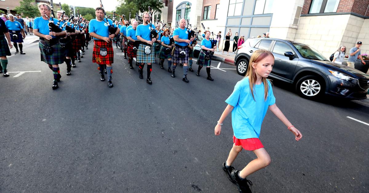 Gallery: Bagpipers in downtown Flagstaff mark the arrival of the Arizona Highland Celtic Festival