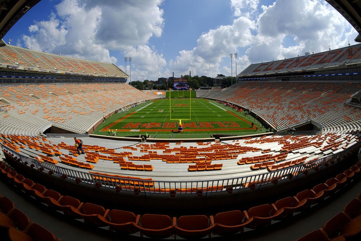 The stadium is empty beforehand as Clemson prepares to take on Boston College at Memorial Stadium in Clemson, S.C., on September 23, 2017.
