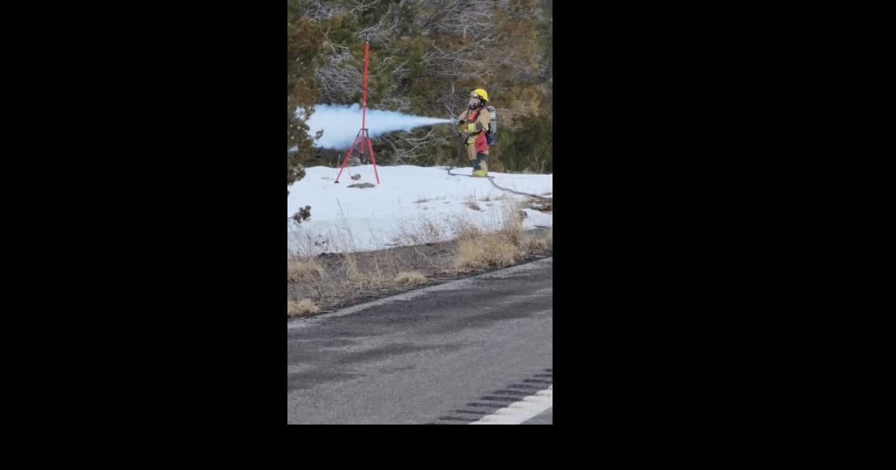 Off-gassing an AmeriGas propane tanker outside Flagstaff