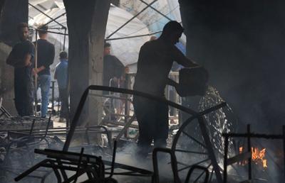 Israeli strike at a school sheltering displaced Palestinians, in Gaza City