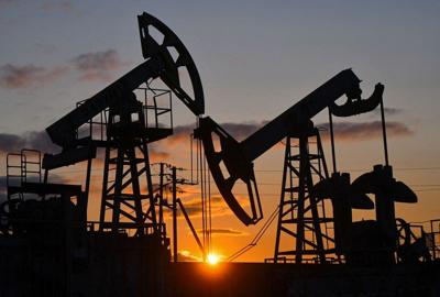 A view shows oil pump jacks outside Almetyevsk