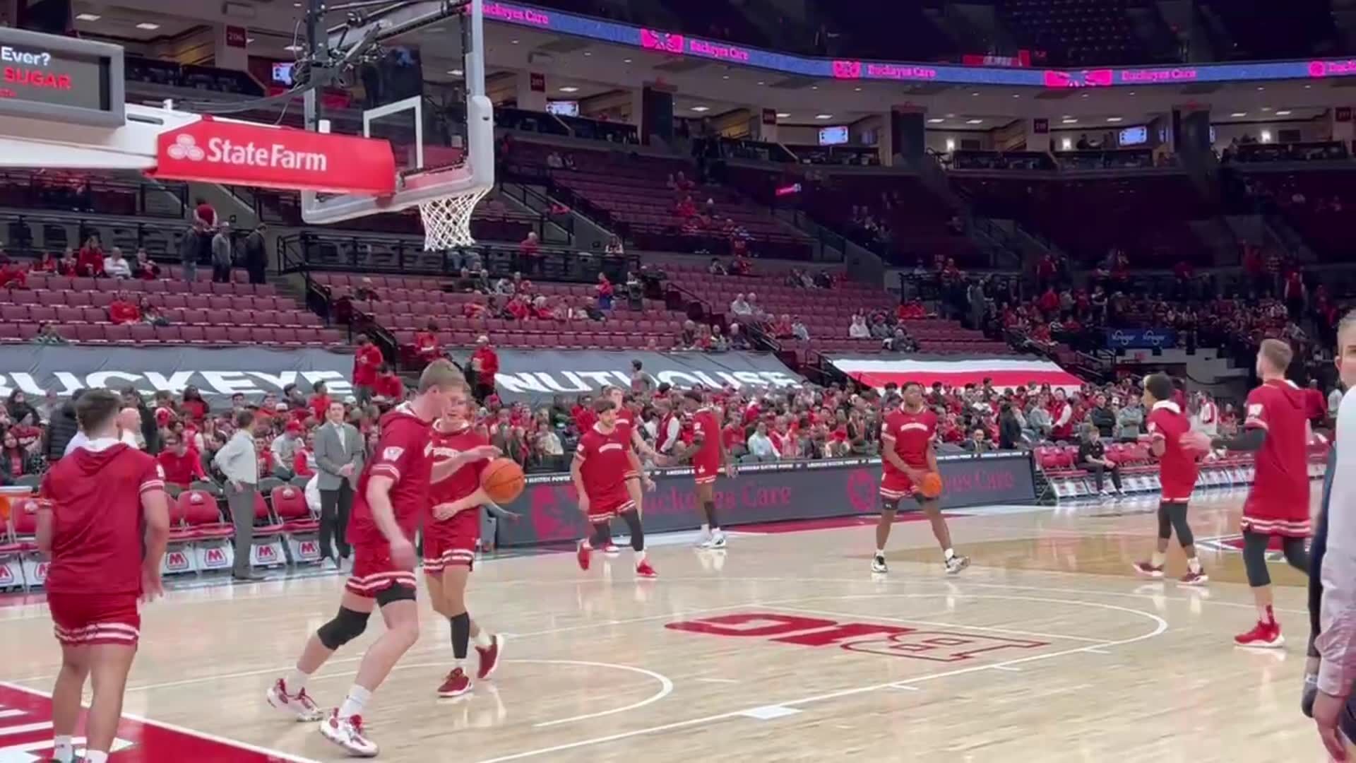 Wisconsin Men's Basketball Warms Up Ahead Of Ohio State Matchup