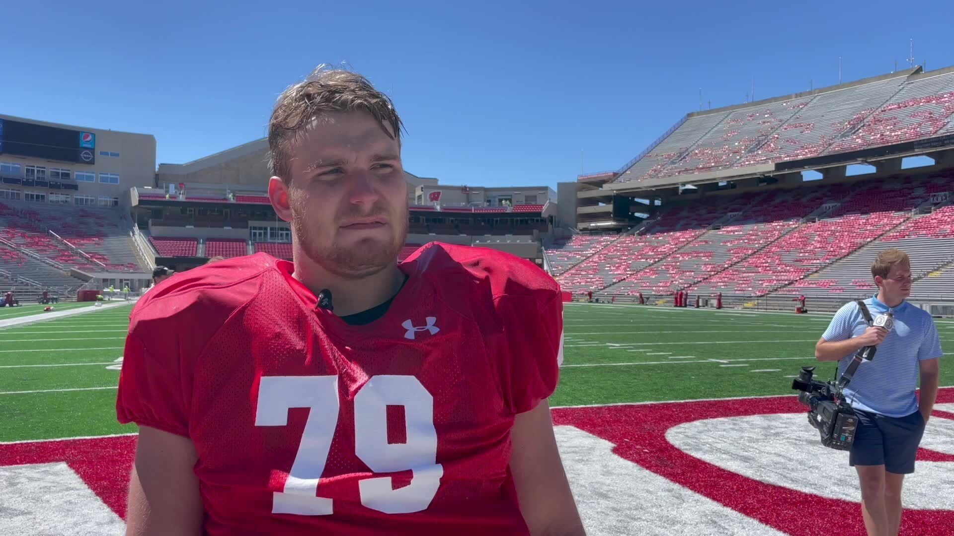 Watch now Jack Nelson on Wisconsin s offensive tackles mentality of offensive line room